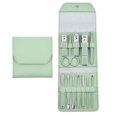 Rustfrit stål Matcha Grøn Nail Tool Set eksfolierende Tool Nail Clippers