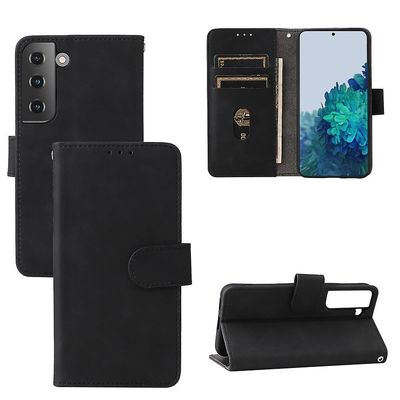 Etui til Samsung Galaxy S22 Cover Premium læder med kortholder Flip Folio magnetisk etui etui - sort