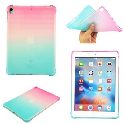 SKALO iPad 10.2 Gradient TPU-kuori - vaaleanpunainen-turkoosi