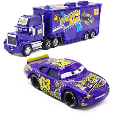Autot Elokuva Mcqueen King Chick Hicks Mack Truck Uncle Diecast Vehicle Toys Set violetti