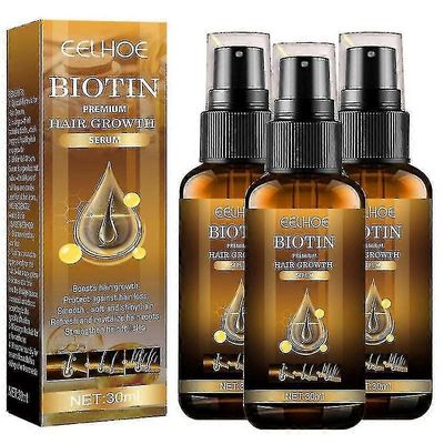 1-3x Biotin Hair Growth Spray Hiustenlähtöä estävä nopea uudelleenkasvu Päänahan hoito Hiustenhoitoseerumi paksummille täyteläisemmille hiuksille 3...