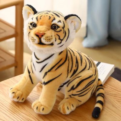 23cm Simulaatio Baby Tiger pehmolelu pehmolelu pehmeä villieläin metsätiikeri tyynynuket lapsille poika Keltainen