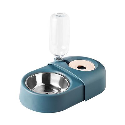 Pet Cat Bowl Automatisk feeder 2-i-1 Hundekattemadsskål med vandfontæne Dobbelt skål Drikke Hævede stativ skåle til katte