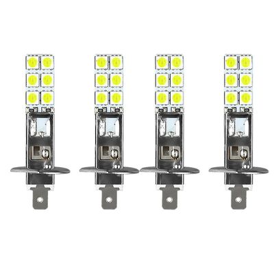 4stk H1 6000k Super White 80w Led frontlys pærer Kit tåke kjørelys Sølv