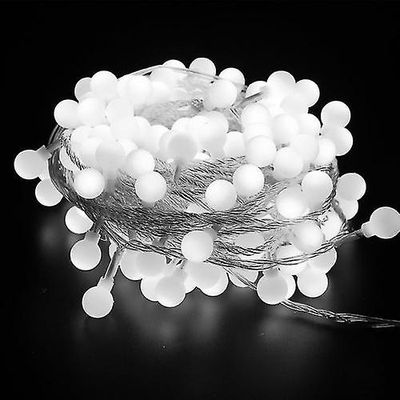 Globe String Lights Vanntett 10m 80 Led Lys Plugg i Drevet Julelys Hvit