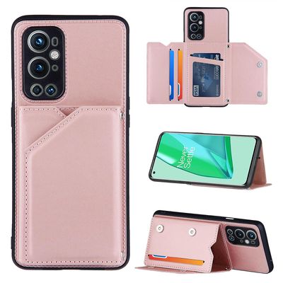 Gangxun Sag For Oneplus 9 Pro Vintage Cuir Cover Læderetui Kofanger - Rose