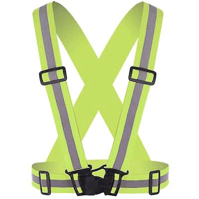 Liltop Hej Vis Sikkerhed Høj synlighed Vest Gear Justerbar Reflekterende Bælte Rem Vest Grøn One Size