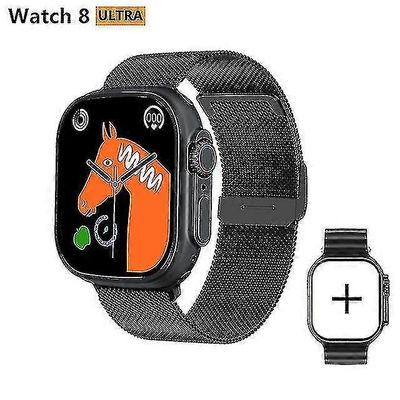 Wwxx 2023 Uusi Hk8 Pro Max Ultra Smart Watch Miesten sarja 8 49mm 2.12 tuuman korkea virkistysnäyttö Nfc Iwo Smartwatch Naiset +laatikko XH Musta v...