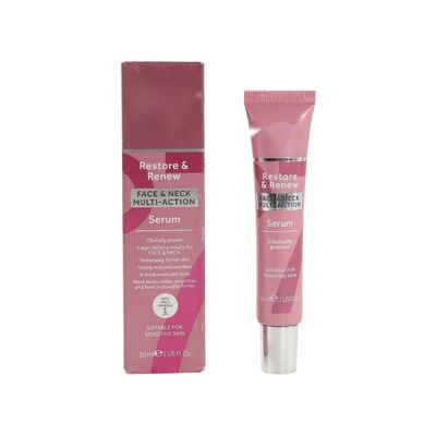 unbrand Restore &; Renew Face &; Neck Multi Action Serum - Anti-Aging Facial Serum Deep Wrinkle Repair - Kosteuttava yövoide hyaluronihapolla - Fac...