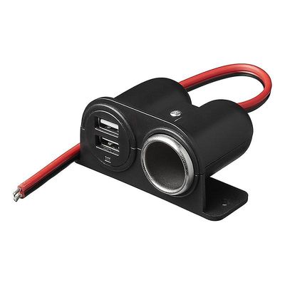 Pricenet Pinta-asennettava tupakansytyttimen pistorasia + 2xUSB tyyppi A 12V / 24V