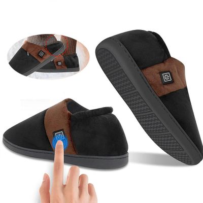 Lämmitetyt tossut, usb-lämmittimet muhkeat tossut, Unisex-lämmitys jalanlämmittimet 5v ladattavalla akulla sähkölämmitteiset pehmokengät G