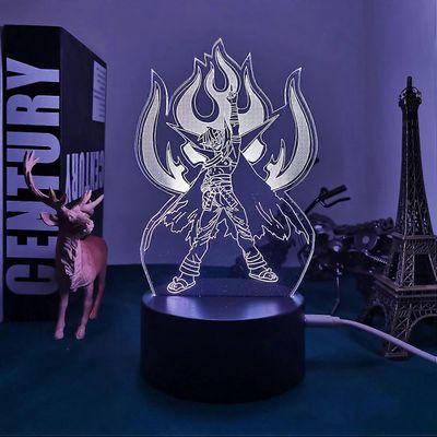 Xcy Anime Led Light Gurren Lagann Kamina Figuuri Yövalo makuuhuoneen sisustukseen Yövalo Manga Syntymäpäivälahjahuone Led Yölamppu 3D