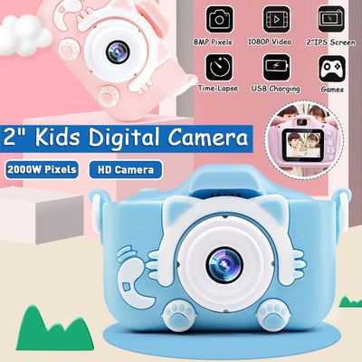 Mini Kamera Børn Legetøj 2 tommer Hd Skærm Digitale kameraer Videooptager Tidsoptag Sportskamera Dual Cams Børn Legetøj Kamera 32g