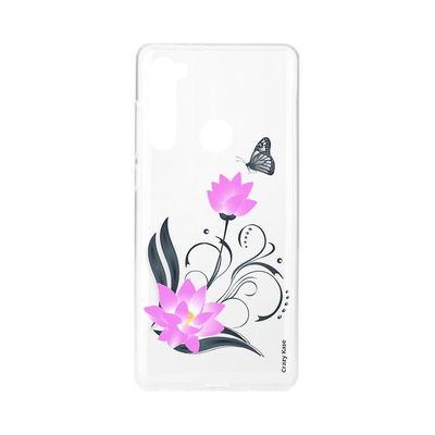 Crazy Kase Skrog til Xiaomi Redmi Bemærk 8 Blød lotusblomst og sommerfugl