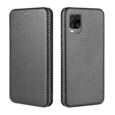 Yhteensopiva Zte Axon 11 5G hiilikuitunahkakotelon kanssa Folio Flip suojaava magneettinen kansi Etui Coque Musta