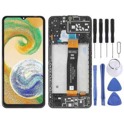YHTEENSOPIVA LCD-näyttö, joka on yhteensopiva Samsung Galaxy A04s SM-A047:n kanssa ja jossa on täysi kokoonpano kehyksellä.