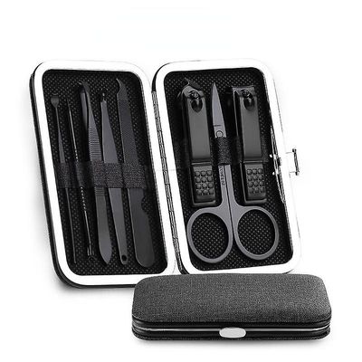 Nail Manicure Sæt Suit Saks Stål Rustfrit Pedicure Tool File Care Travel Hygiejne Kit Nail Trimmer Cutter Tool Set Sort
