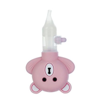 Zch Baby Nasal Aspirator Ny silikone Pumpe Anti-refluks Nasal Cartoon Bear Pink
