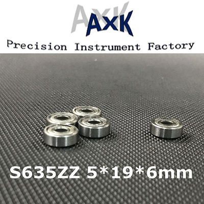 Udsalg S635zz Leje 5*19*6 Mm ( 10 stk ) Abec-3 Grade Ss 635 Z Rustfrit Stål Miniature S635 Zz Kuglelejer