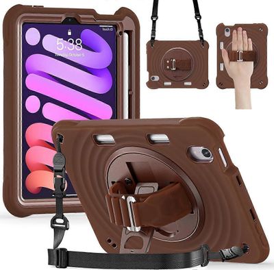 Bonaever Kotelo iPad Mini 7 2024 (A17 Pro) / Mini 6 -kotelolle 8,3 tuumaa 2021 kynäpidikkeellä/360 kierrettävällä jalustalla/olkahihnalla, iskunkes...