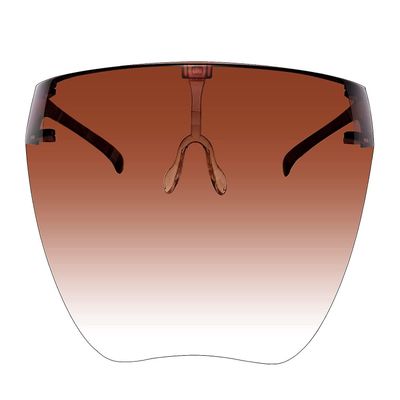 Anti Fog solbriller Fuld ansigtsbeskyttelse Briller Mode Visir Cover Beskyttelsesbriller (Brun Gradient)