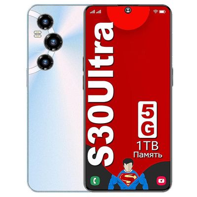 2023 Ny Android-smartphone i fuld skærm med 16 GB+1T-hukommelse, dobbelt SIM, oplåsning af ansigtsgenkendelse og 10-core MTK-processor hvid