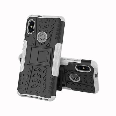 Shockproof rustning sag for xiaomi 9se med støttefod all inclusive dække hvid rpc2220
