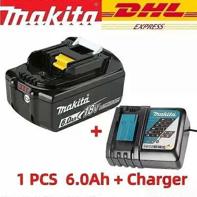 100 % Makita 6Ah Makita 18V akku BL1830B BL1850B BL1850 BL1840 BL1860 BL1815 vaihto litiumakku-fj 6,0 Ah1 laturi1