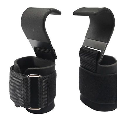 2pcs Vægtløftning Kroge Lift Grip Bælte Hånd-bar Wrist Straps Fitness Hook Strap Pull-ups Grips Polstret Workout Hook Bomuld krog