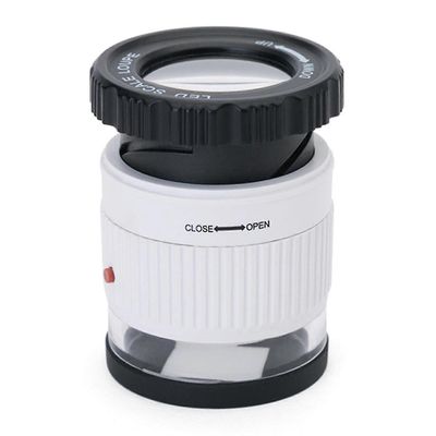 30X säädettävä suurennus LED-asteikko luuppi metallisylinterin suurennuslasi tarkastusta varten Valkoinen