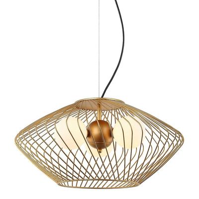 Italux Lighting Moderne hængende vedhæng Golden 3 Lys med guld, hvid skygge, G9