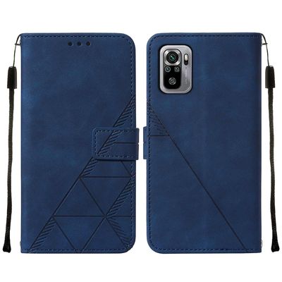 Gangxun Kompatibel med Xiaomi Redmi Note 10 4g / 10s case læder folio cover tegnebog magnetisk premium etui coque blå