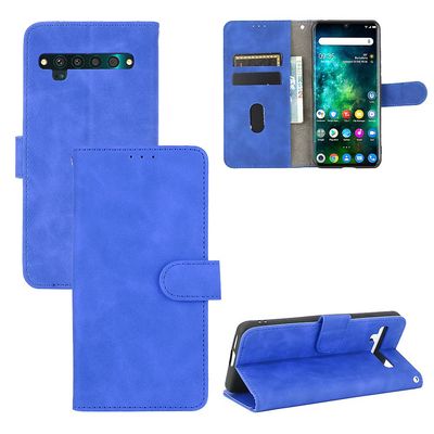 Etui til Tcl 10 Pro Cover Premium læder med kortholder Flip Folio magnetisk etui Etui Coque - Sort Blå