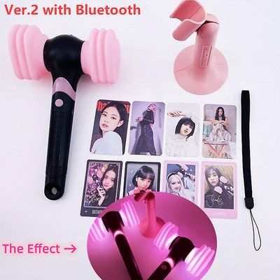 Bicaco Offisiell Black Pink Lightstick Konsert Light Glødende Hammer Glow Stick Jisoo Lisa Jennie Pink Fan Gift Shiny Led Novelty Toy Med Bluetooth