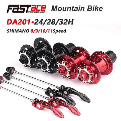 Fastace Hub Da201 Forseglet lejebremsenav af høj kvalitet 24 28 32 huller Mtb mountainbike hubs 8 9 10 11-trins cykelnav 24H Sort et par