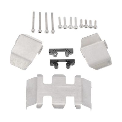 Rc bil rustfrit stål chassis rustning akselbeskytter glideplade til 1/24 Rc crawler aksial Scx24 90081