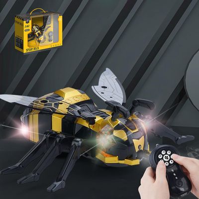 Kakanwo Fjernkontroll Bee Robot, RC Bee Leker med lys / musikk / One-Key Demo, Robot Leker for barn Christmas Birthday Gaver til Boys Girls Gul