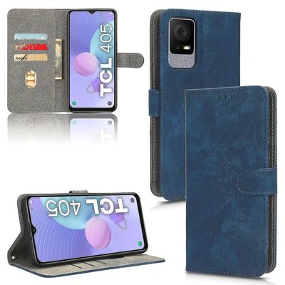 Deksel til Tcl 408 RFID Blocking Flip Cover Magnetic Wallet Kompatibel med Tcl 408-deksel Blå