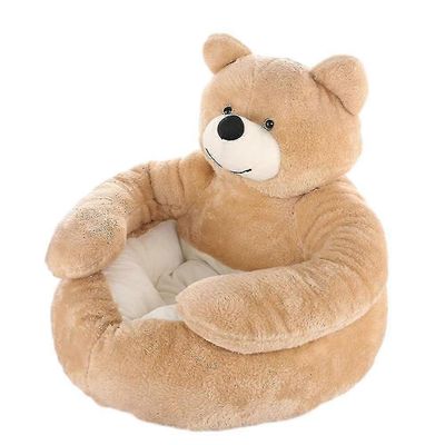 Karhun muotoinen puolisuljettu lemmikkisänky Pehmeä muhkea tyyny liukumaton makuusänky lemmikkieläimille Khahi 46CM