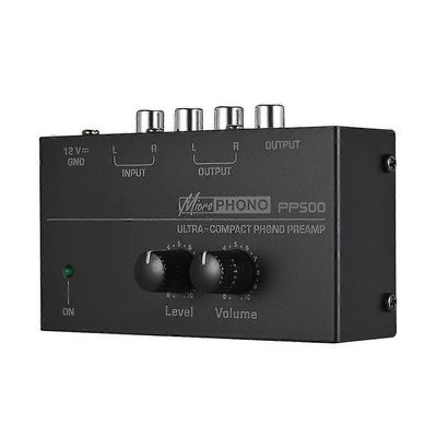 Erittäin kompakti Phono Preamp PP500 diskanttitasapainon äänenvoimakkuuden säädöllä -vahvistin levysoitin Preamplificad