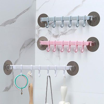 Plast Badeværelse Sucker Vakuumramme Håndklæde Organizer Hook Hvid