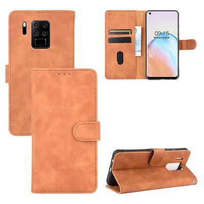 Etui til Oukitel C18 Pro Cover Premium Læder med kortholder Flip Folio Magnetisk Etui Coque - Sort Brown