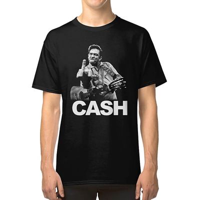 RockShark Sælger Johnny Cash med HIs guitar og langfinger T-shirt sort L