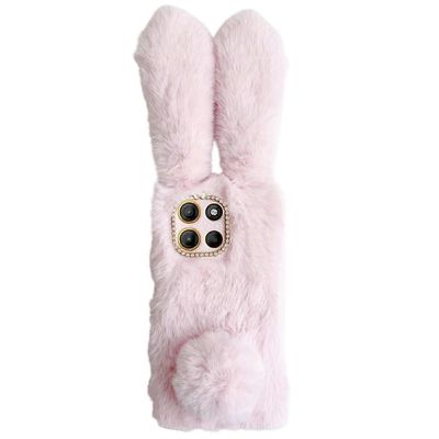 varten Motorola Moto G15 4G Kotelo Pehmo Söpö Pupu Talvi Pörröinen TPU Puhelimen Kuori - Vaaleanpunainen Monivärinen Pink