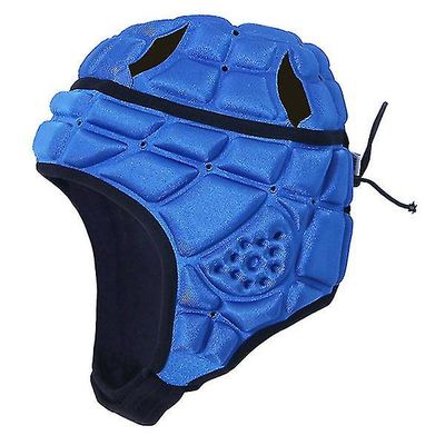 Børn Sport Rugby Soft Helmet Fodbold Målmand Justerbar Hovedbeklædning Protector Cap Fodbold Headguard Blå S