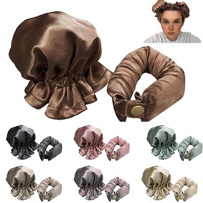 Eocici Bærbar Heatless Hair Curler, hår curlers å sove i, Heatless Hair Curlers for langt hår og middels hår Svart