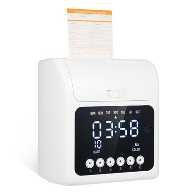 Bisofice Elektroninen aikakello ylimääräisillä 100kpl aikakorteilla 2-puolinen kuukausittainen & viikoittainen ja 2PCS mustenauhakärry US Plug