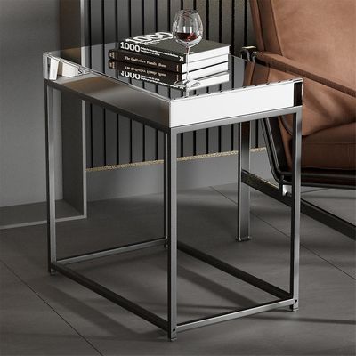 Moderne speilet sidebord liten smal ende aksent bord speil glass bordplate