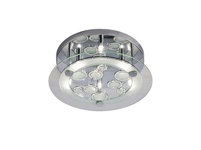 Inspired Lighting Destello Loft Runde med Circle Mønster 6 Lys runde poleret Krom, Crystal