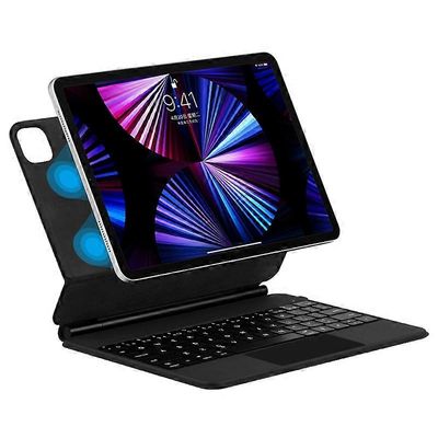 iPad Pro 12.9 (2020) / (2021) / (2022) taustavalaistu Bluetooth-näppäimistökotelo PU-tablettikotelo magneettinen